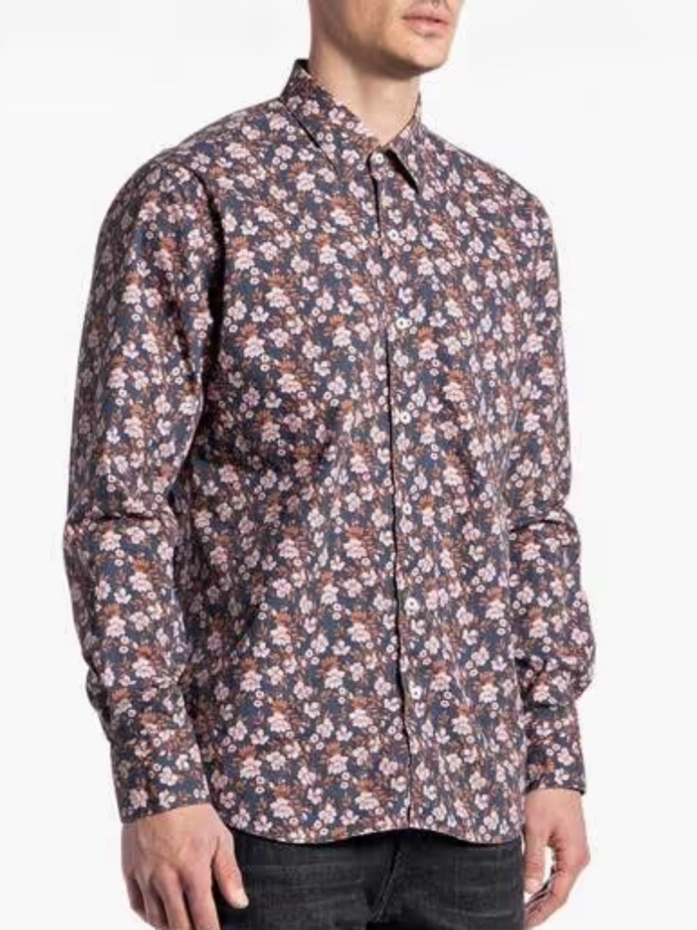 NEW Replay Floral Print Cotton Shirt